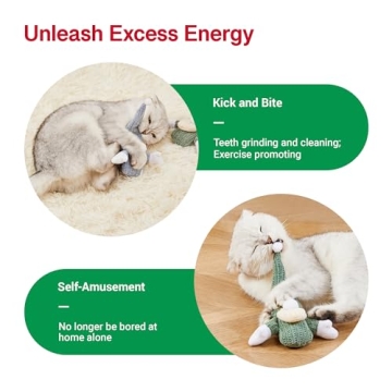 Potaroma Cat Toys 3 Pcs Catnip Crinkle Sound Santa Claus, Soft Durable Teething Material, Interactive Cat Kicker for Indoor Kitten Exercise 8.5 Inches for All Breeds