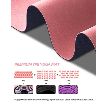 COOLMOON Non-Slip TPE Yoga Mat for Yoga & Pilates