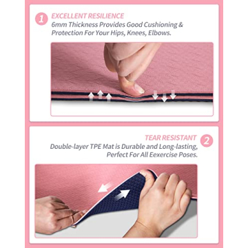 COOLMOON Non-Slip TPE Yoga Mat for Yoga & Pilates
