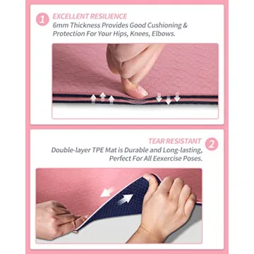COOLMOON Non-Slip TPE Yoga Mat for Yoga & Pilates