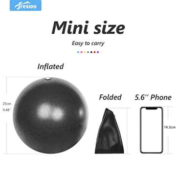Fresion Small Exercise Ball Soft Yoga Balls,Mini Pilates Ball 25cm for Core Training Exercise,Durable