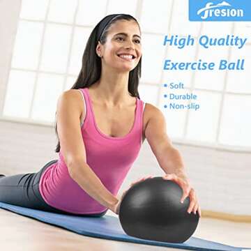 Fresion Small Exercise Ball Soft Yoga Balls,Mini Pilates Ball 25cm for Core Training Exercise,Durable