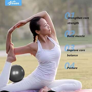 Fresion Small Exercise Ball Soft Yoga Balls,Mini Pilates Ball 25cm for Core Training Exercise,Durable