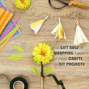 Flexicore Packaging Light Blue Pin Stripe Print Gift Wrap Tissue Paper Size: 15 Inch X 20 Inch | Count: 50 Sheets | Color: Light Blue Pin Stripe