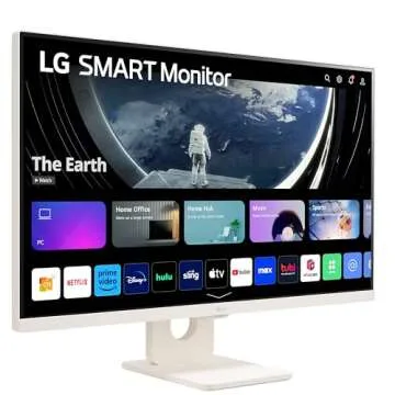LG 27SR50F-W MyView Smart Monitor 27-Inch FHD (1920x1080) IPS Display, webOS 23, HDR 10, x2 Built-in Speakers, AirPlay 2, Screen Share, Bluetooth, ThinQ App, Remote Control, White