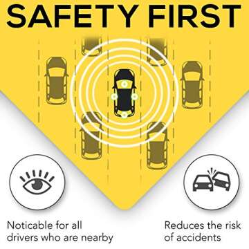 Baby On Board Signs, Car Essentials - Baby On Board Sticker - 2 Pack, 5" by 5" - Bright Yellow and See-Through When Reversing - Best Safety Signs - Non Magnet - Durable Strong Adhesive