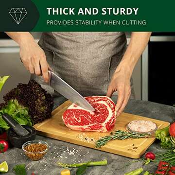 ROYAL CRAFT WOOD Bamboo Cutting Board Set for Kitchen