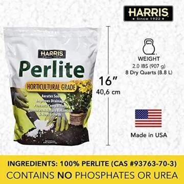 Harris Premium Horticultural Perlite for Plants and Gardening, 8qt to Promote Root Growth and Soil Health
