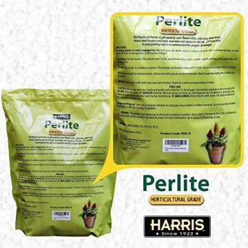 Harris Premium Horticultural Perlite for Plants and Gardening, 8qt to Promote Root Growth and Soil Health