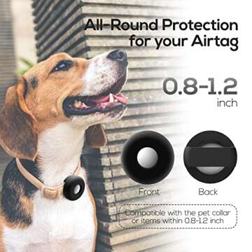 Dog Collar Holder for AirTag, 2 Pack Silicone Pet Collar Case for Apple Airtags, Anti-Lost Airtag Do...