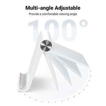 UGREEN Tablet Stand Holder Adjustable Portable Desktop Dock Office Compatible for iPad Pro 11 9.7 10.5 Air Mini 5 4 3 2 iPhone 16 15 14 13 12 White