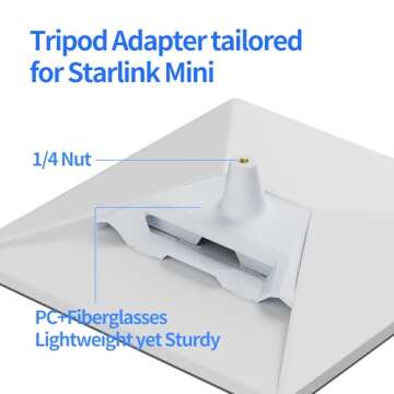 EAZUSE Starlink Mini Tripod Mount with Adapter Included, 3 Level Adjustable Height and 360° Tilt Co...