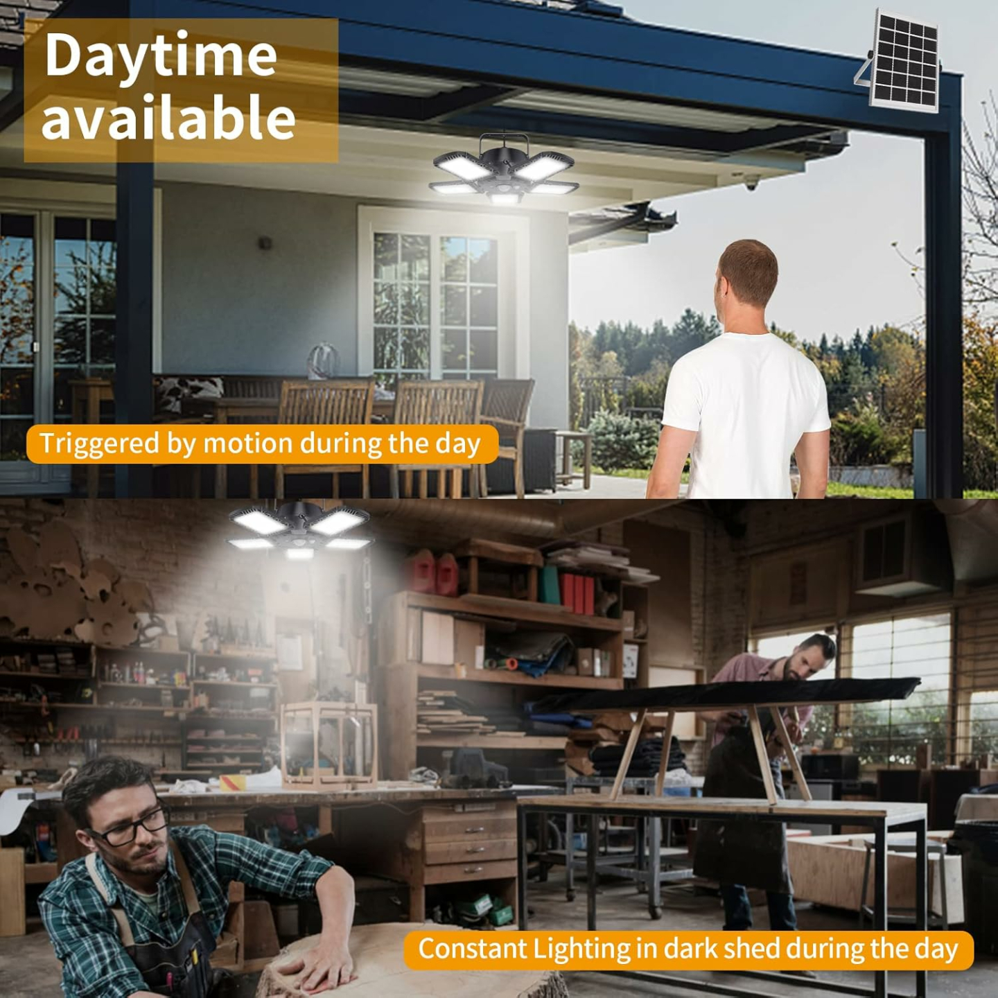 Solar Shed Light with Remote & Adjustable Panels