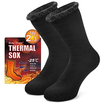 Busy Socks Winter Warm Thermal Socks for Men Women Extra Thick Insulated Heated Crew Boot Socks for ...