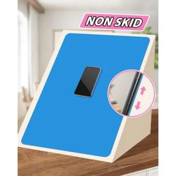 Silicone Mat Large, IKOCO 23.6"x15.7" Silicone Craft Mat for Playdough and Nonstick Resin Molds Sheets for Crafts, Paint, Clay, Blue and Rose Red