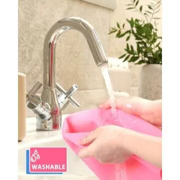 Silicone Mat Large, IKOCO 23.6"x15.7" Silicone Craft Mat for Playdough and Nonstick Resin Molds Sheets for Crafts, Paint, Clay, Blue and Rose Red