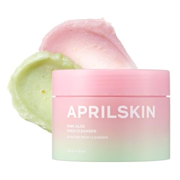 APRILSKIN Pink Aloe Facial Polish Cleanser | Gentle Exfoliation with Mungbean & Soybean Scrub | Remo...
