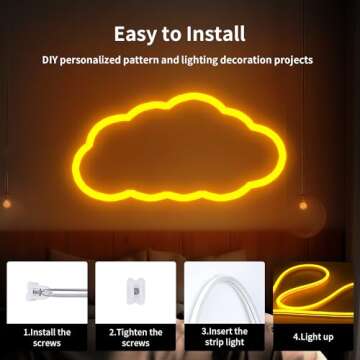 iNextStation Neon Led Strip Lights Yellow, 16.4ft/5m Neon Light Strip 12V Silicone Waterproof Flexible LED Neon Lights for Bedroom Festival Party Neon Sign DIY Decor (Power Adapter not Included)