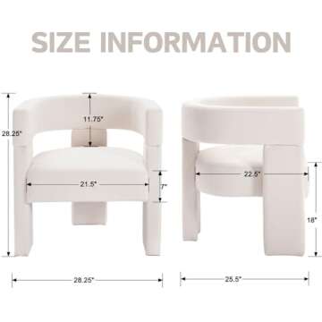 ROCITY Modern Barrel Accent Chair Beige Fabric Chair Upholstered Armchair Comfy Living Room Chair Side Sitting Chair for Bedroom Reading