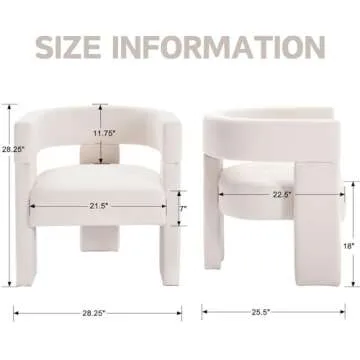 ROCITY Modern Barrel Accent Chair Beige Fabric Chair Upholstered Armchair Comfy Living Room Chair Side Sitting Chair for Bedroom Reading