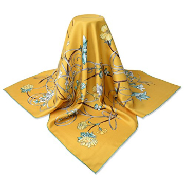 Corciova Naples Yellow Western Neck Scarf Men Neckerchief 21x21 Women Silk Hair Scarf Ladies Short B...