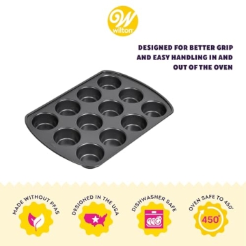 Wilton 12-Cup Non-Stick Muffin Pan for Perfect Baking