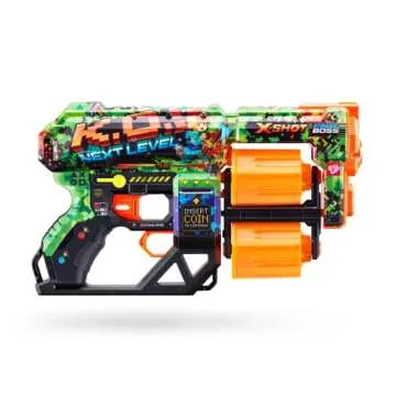 XShot Skins Dread & Menace (4 Pack + 48 Darts) by ZURU, Easy Reload, Toy Foam Dart Blaster for Kids, Teens, Adults, Frustration Free Packaging (Boom & K.O & Game Over & Camo)
