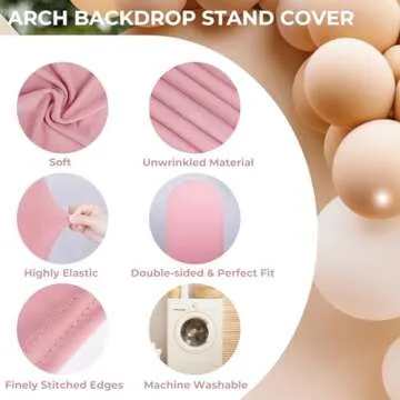 Babenest 6.6Ft Dusty Pink Wedding Arch Cover, Spandex Fitted Arch Backdrop Cover for Photography, Round Top Chiara Stand Cover for Party Ceremony Birthday Baby Shower Anniversary Decoration