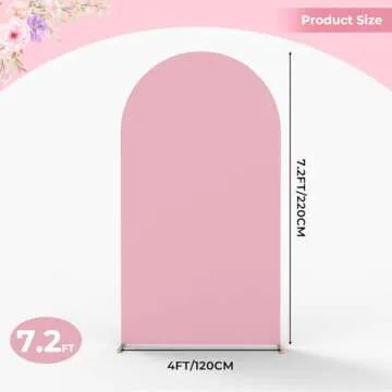 Babenest 6.6Ft Dusty Pink Wedding Arch Cover, Spandex Fitted Arch Backdrop Cover for Photography, Round Top Chiara Stand Cover for Party Ceremony Birthday Baby Shower Anniversary Decoration