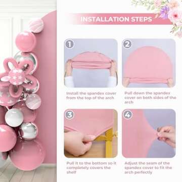 Babenest 6.6Ft Dusty Pink Wedding Arch Cover, Spandex Fitted Arch Backdrop Cover for Photography, Round Top Chiara Stand Cover for Party Ceremony Birthday Baby Shower Anniversary Decoration