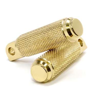 Speed Dealer Solid Brass Knurled Flip Passenger Pegs for Harley Davidson