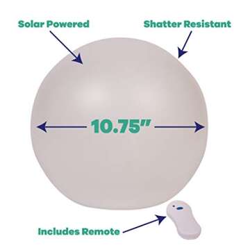 GAME 9015-BB GalaxyGLO Globe Backyard/Outdoor Light, 100% Solar-Powered, 5 different color Modes, 10.75”