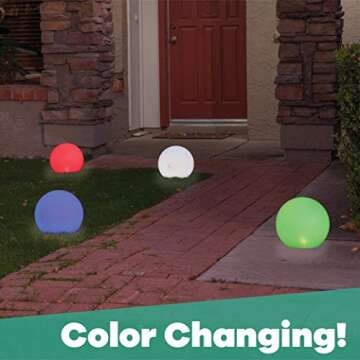 GAME 9015-BB GalaxyGLO Globe Backyard/Outdoor Light, 100% Solar-Powered, 5 different color Modes, 10.75”