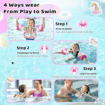 Vvinca 3 in 1 Toddler Swim Vest 22-66 Lbs for Kids