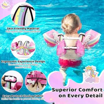 Vvinca 3 in 1 Toddler Swim Vest 22-66 Lbs for Kids