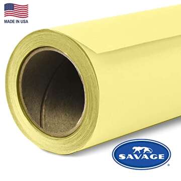 Savage Seamless Paper Photography Backdrop - Color #93 Lemonade, 86 Inches Wide x 36 Feet Long for V...