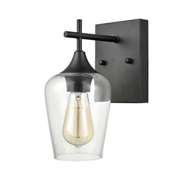 Stylish TENGIANTS Matte Black Glass Wall Sconce