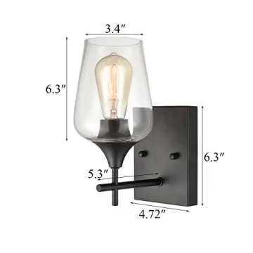 Stylish TENGIANTS Matte Black Glass Wall Sconce