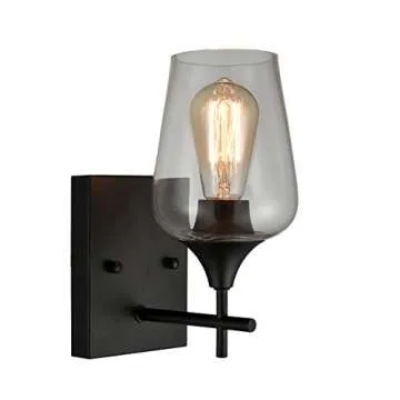 Stylish TENGIANTS Matte Black Glass Wall Sconce