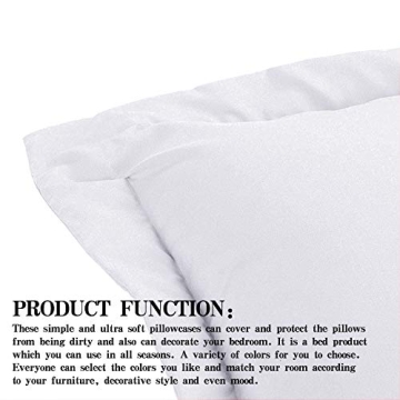 NTBAY 26x26 Euro Sham Covers - 2 Pack Brushed Microfiber 26x26 Pillow Covers - Soft, Wrinkle-Free, Fade-Resistant, Stain-Resistant, Euro Shams, Square Pillow Shams, White