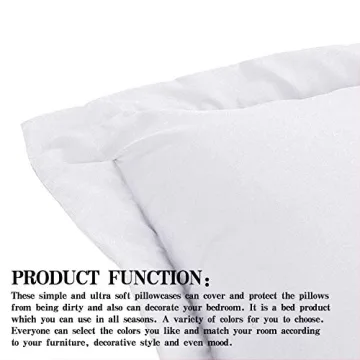NTBAY 26x26 Euro Sham Covers - 2 Pack Brushed Microfiber 26x26 Pillow Covers - Soft, Wrinkle-Free, Fade-Resistant, Stain-Resistant, Euro Shams, Square Pillow Shams, White