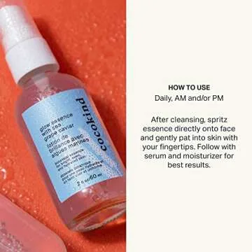 Cocokind Glow Essence with Sea Grape Caviar, Hydrating Primer and Facial Mist, Facial Moisturizer with Sea Buckthorn, Linoleic Acid, and Vitamin E
