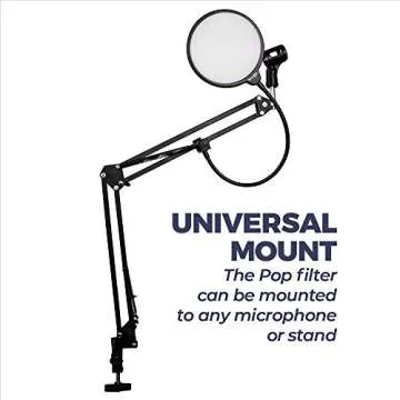 Dragonpad USA 6" Microphone Studio Pop Filter with Clamp - Black/White