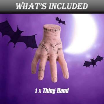 PJMarts Thing Hand Halloween Scary Fake Hand Props Prank Realistic Latex Creative Figurine Decor Crafts Sculpture Wednesday Decoration Life Size