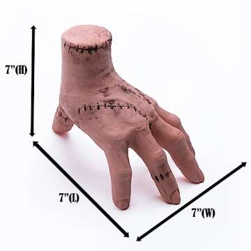PJMarts Thing Hand Halloween Scary Fake Hand Props Prank Realistic Latex Creative Figurine Decor Crafts Sculpture Wednesday Decoration Life Size