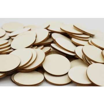 Creative Hobbies Round Unfinished 1.5" Wood Cutout Circles for Crafting, DIY & Gifts | 100 Pieces