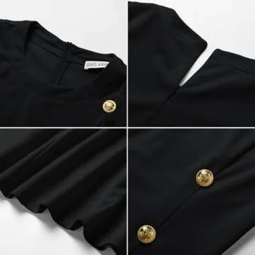 GRACE KARIN Women Summer Dresses 2025 Casual Sleeveless Bodycon Knit Dress Decorative Button Formal Mini Dresses Black M