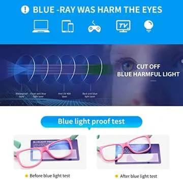 LUMDERIO Blue Light Blocking Glasses Kids Clear Glasses for Little Girls Boys, Geek Fake Nerd Eyeglasses for Costume Age 3-12