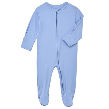 Aablexema Baby Footie Pajamas with Zipper and Mittens