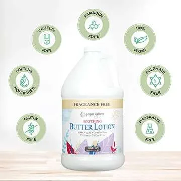 Ginger Lily Farms Botanicals Soothing Butter Lotion for Dry, Sensitive Skin, 100% Vegan & Cruelty-Free, Fragrance Free, 1 Gallon (128 fl oz) Refill (pack of 1)